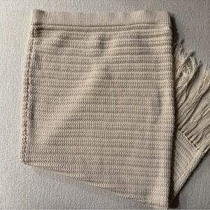 H&M Cream Knit Fringe Skirt